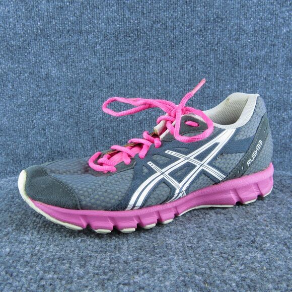 ASICS Rush‎ 33 Women Sneaker Shoes Gray Synthetic Lace Up Size 6.5 Medium - Picture 1 of 10